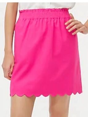 J Crew Scalloped Pink Skirt Linen Womens Size 6